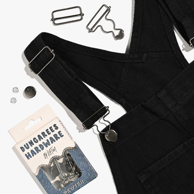 Kylie and the Machine Dungarees Hardware Kit - Pewter