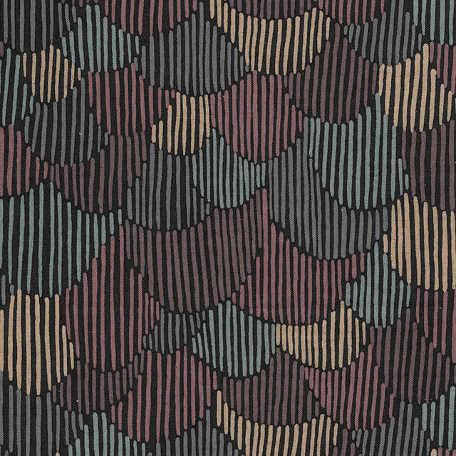 Bookhou Pathway Scallops - Cotton + Linen Blend - Black