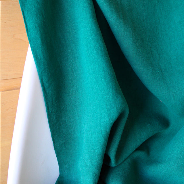 Washed Linen - Emerald Green