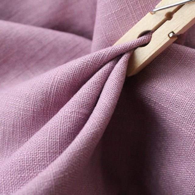 Washed Linen + Cotton Blend - Mauve