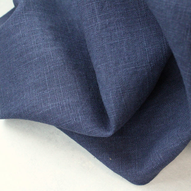 Washed Linen + Cotton Blend - Navy