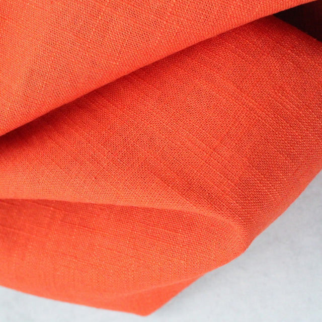 Washed Linen + Cotton Blend - Orange