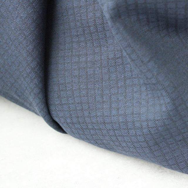 Yarn Dyed Linen + Cotton Blend - Navy Jacquard