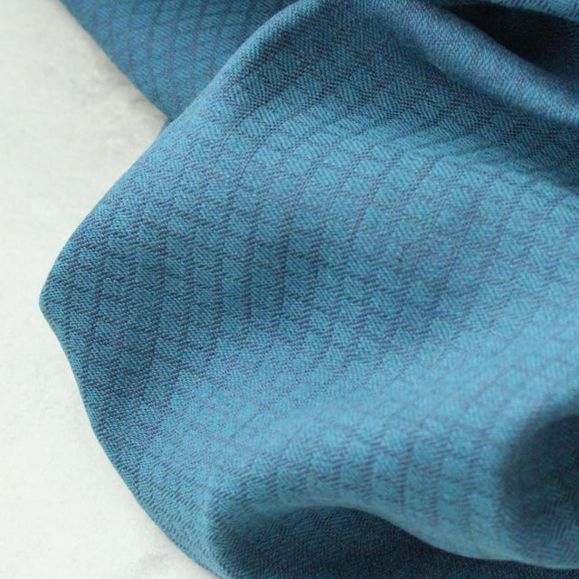 Yarn Dyed Linen + Cotton Blend - Ocean Jacquard