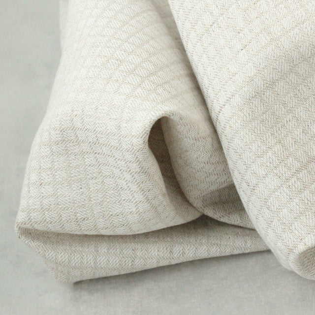 Yarn Dyed Linen + Cotton Blend - Oat Jacquard