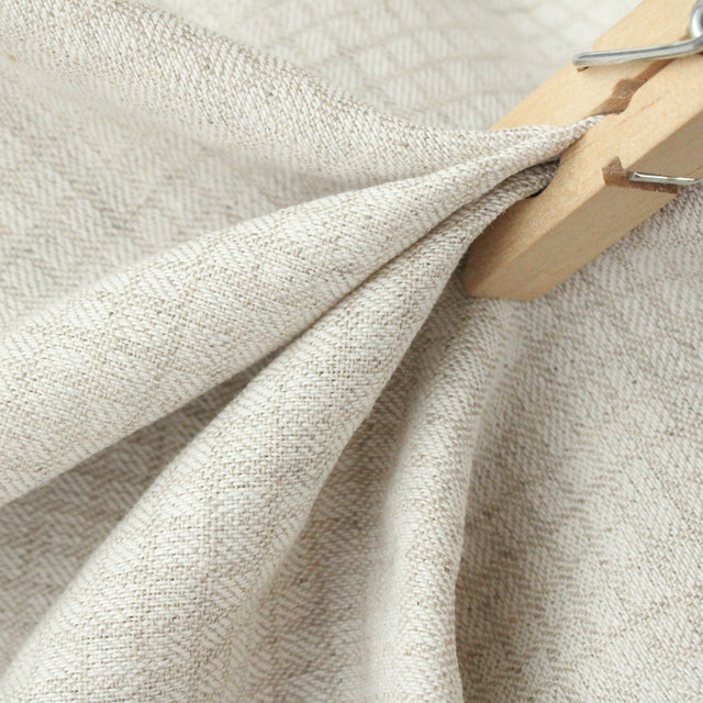 Yarn Dyed Linen + Cotton Blend - Oat Jacquard