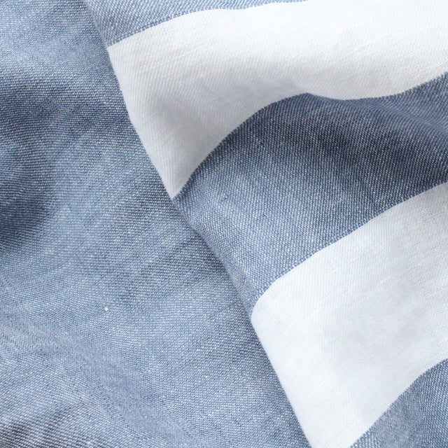 Yarn Dyed Linen + Cotton Blend - Blue Solid