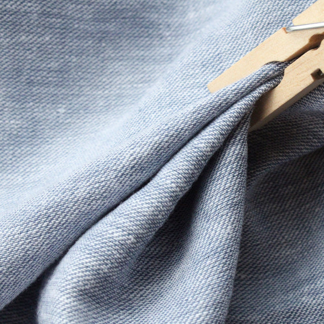 Yarn Dyed Linen + Cotton Blend - Blue Solid