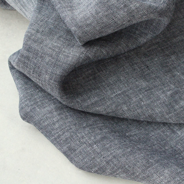 Yarn Dyed Linen + Cotton Blend - Navy Solid