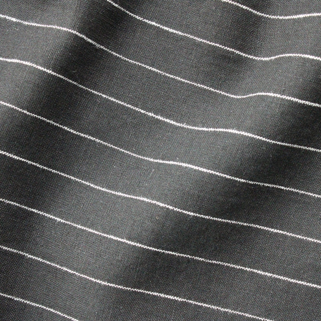Yarn Dyed Linen + Cotton Blend - Black Stripe