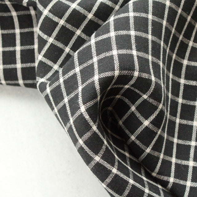 Yarn Dyed Linen + Cotton Blend - Black Check