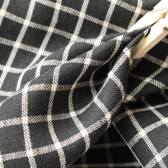 Yarn Dyed Linen + Cotton Blend - Black Check