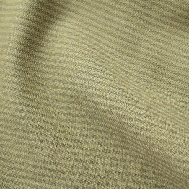 Yarn Dyed Linen + Cotton Blend - Kelp Stripe