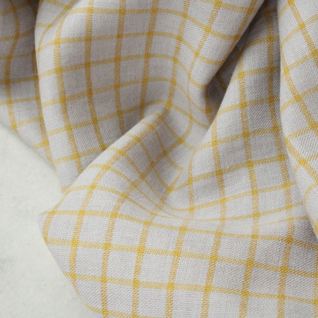 Yarn Dyed Linen + Cotton Blend - Fog Pistachio Check