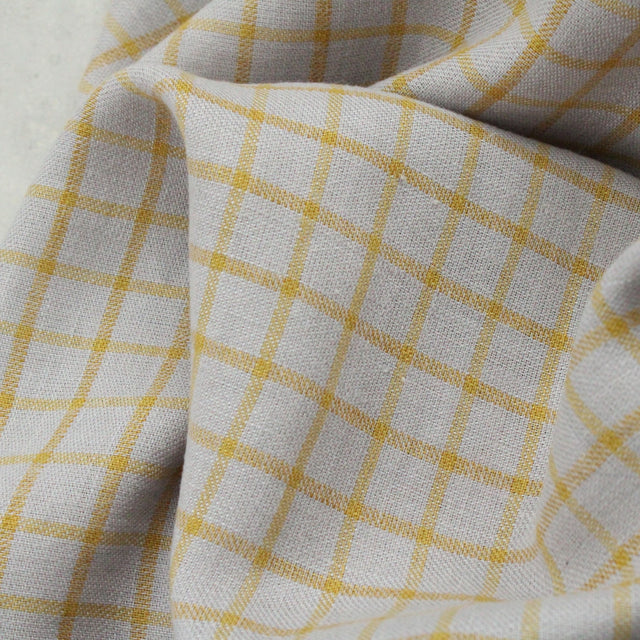 Yarn Dyed Linen + Cotton Blend - Fog Pistachio Check