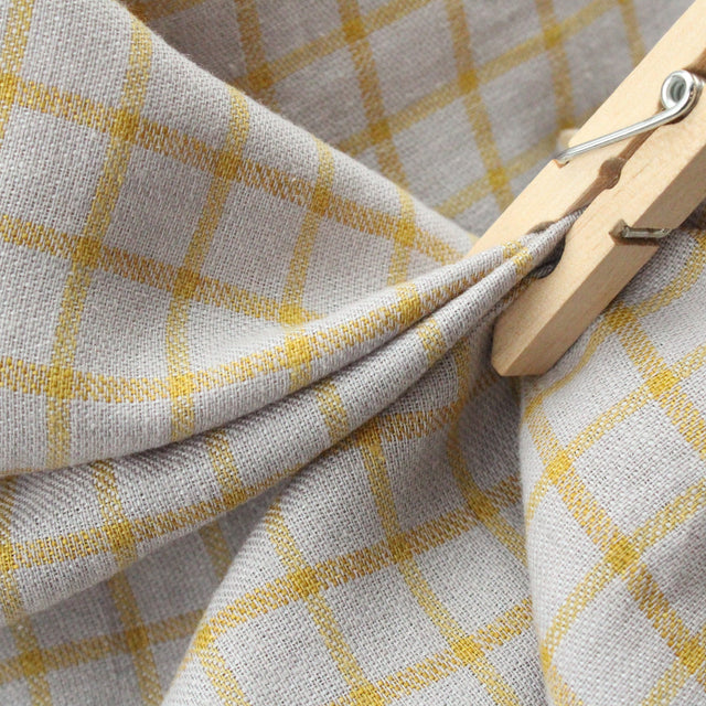 Yarn Dyed Linen + Cotton Blend - Fog Pistachio Check