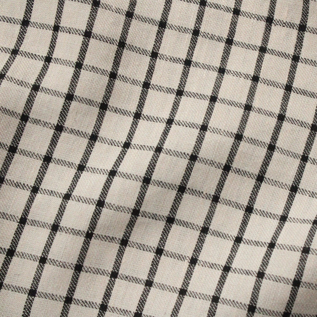 Yarn Dyed Linen + Cotton Blend - Oat Check