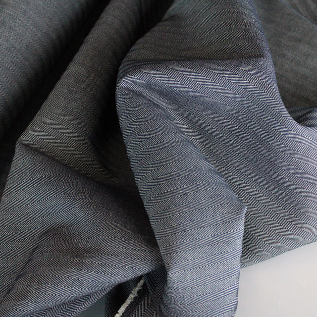 Artisan 3/8" Wide Herringbone Non-Stretch Denim - Dark Indigo