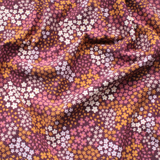 Small Floral French Terry - Bordeaux