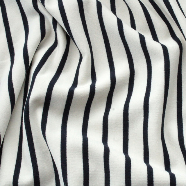 Yard Dyed Stripe French Terry - Ecru