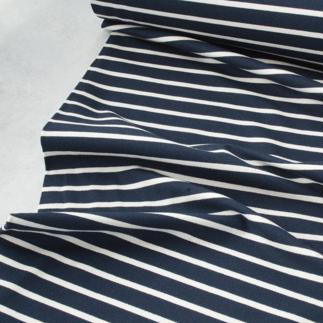 Yard Dyed Stripe French Terry - Navy