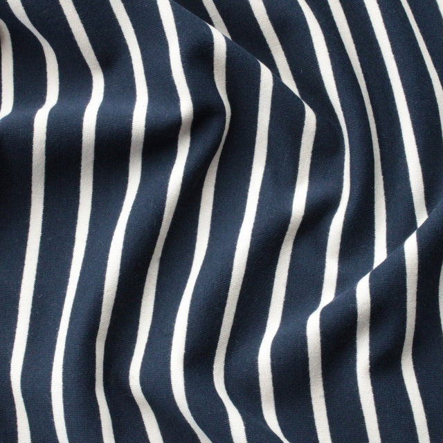 Yard Dyed Stripe French Terry - Navy