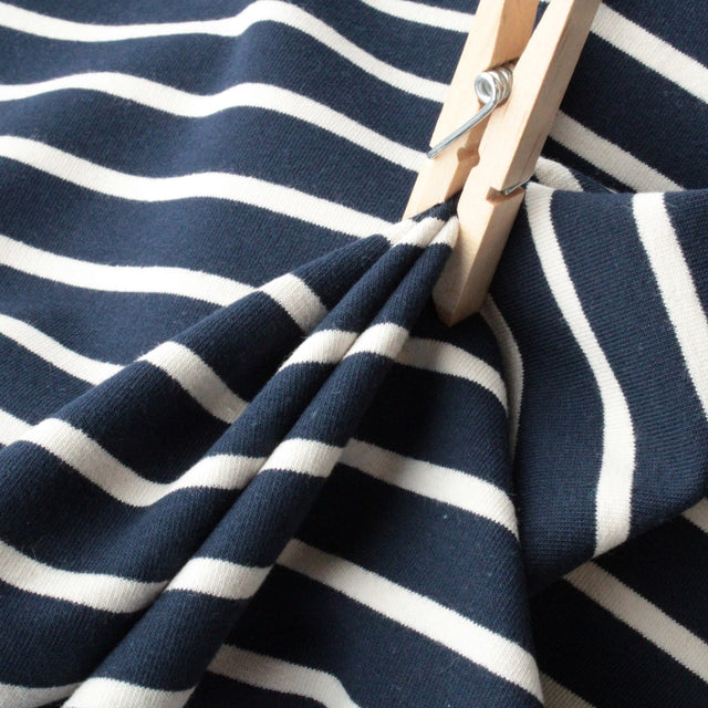 Yard Dyed Stripe French Terry - Navy