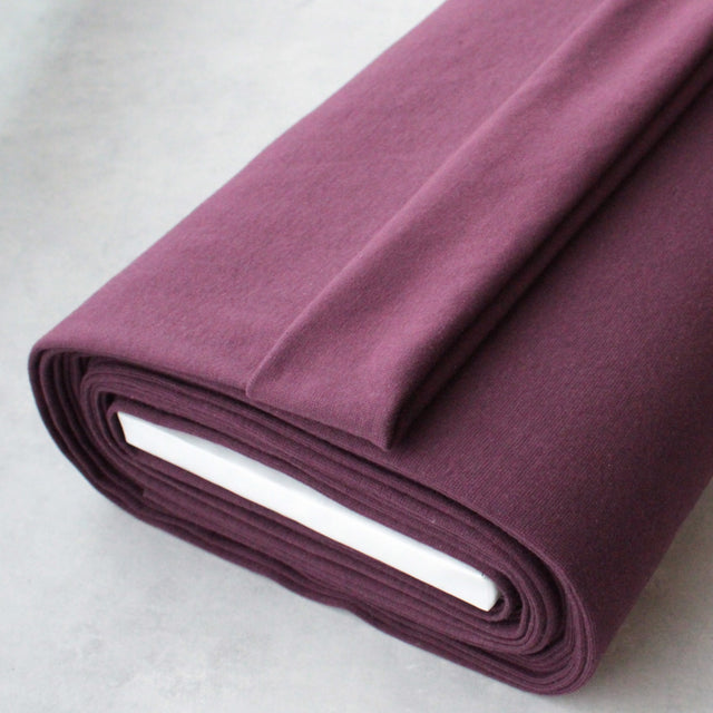 Organic Cotton Ribbing - Aubergine