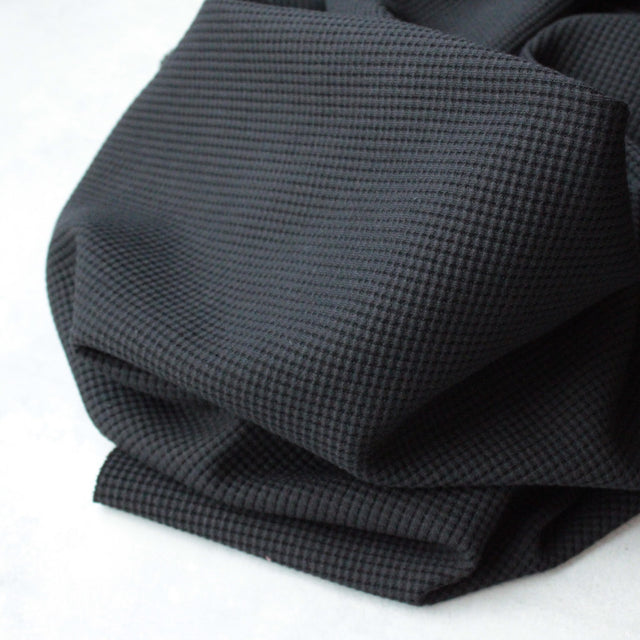 Organic Cotton Waffle Knit - Black