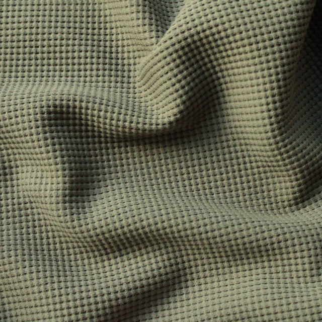 Organic Cotton Waffle Knit - Army Green