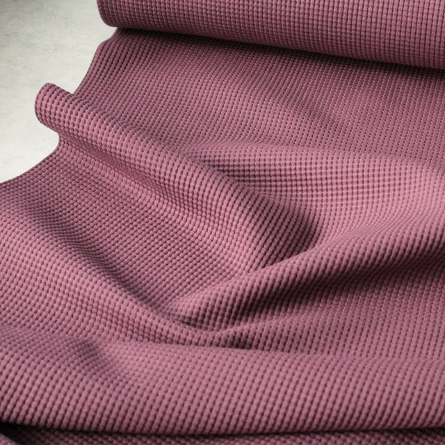 Organic Cotton Waffle Knit - Aubergine