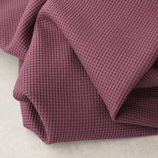 Organic Cotton Waffle Knit - Aubergine