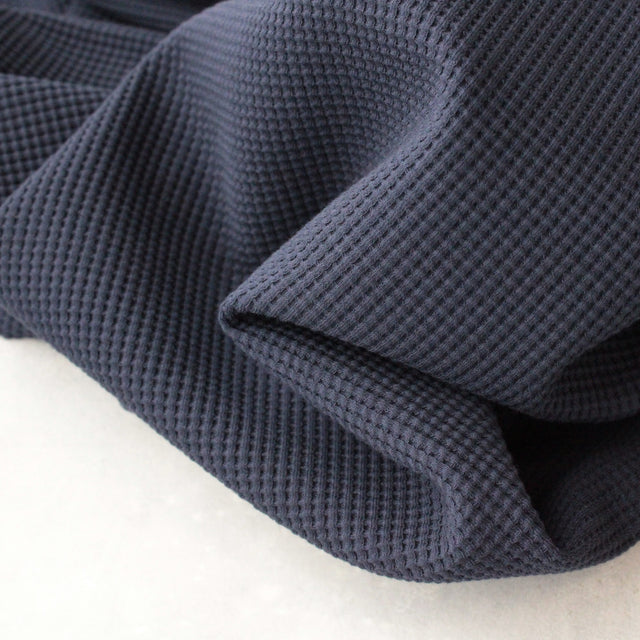 Organic Cotton Waffle Knit - Navy