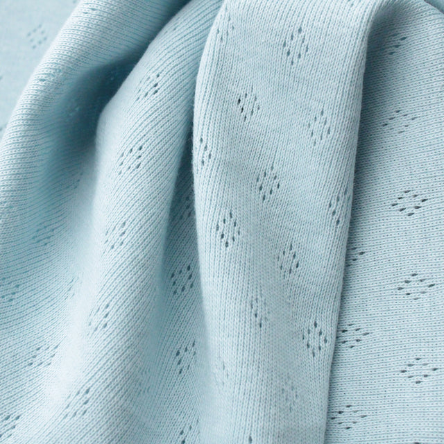 Pointelle Cotton Jersey - Light Blue