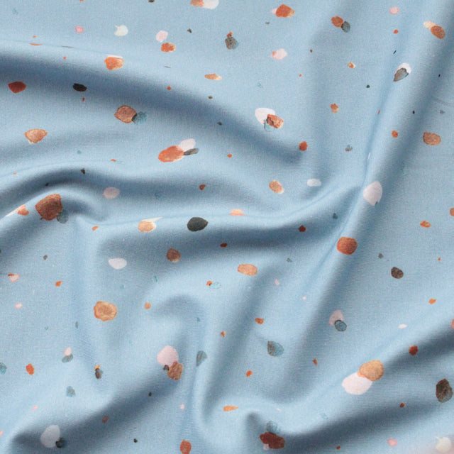 Cotton Jersey Rock Dots - Blue