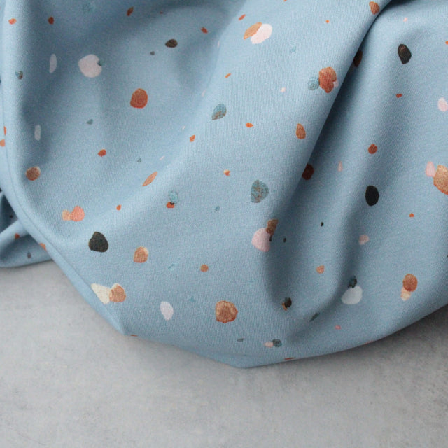 Cotton Jersey Rock Dots - Blue