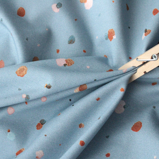 Cotton Jersey Rock Dots - Blue