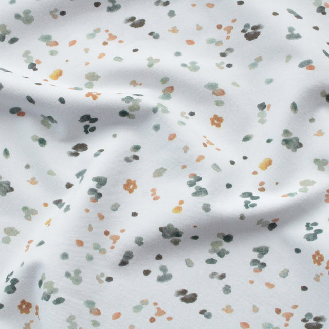 Cotton Jersey Watercolour Spots - Green