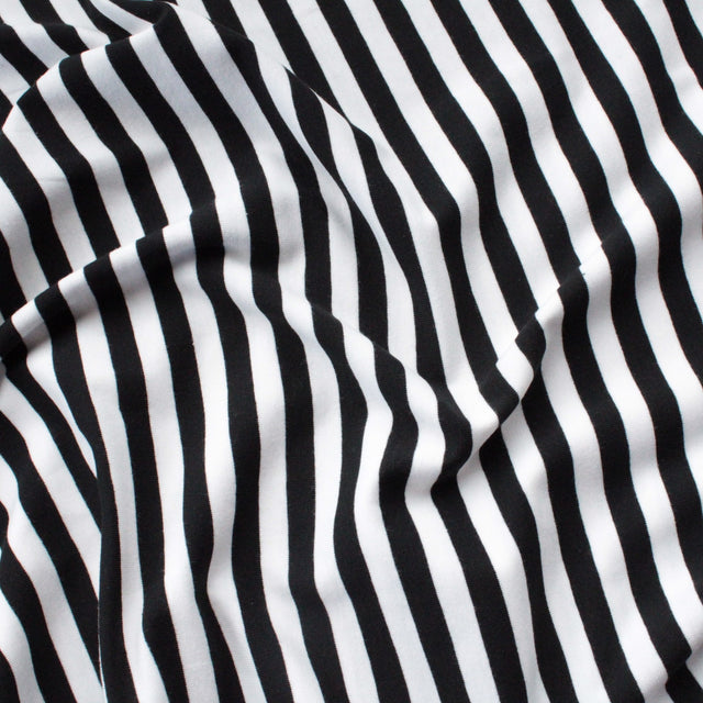 Cotton Jersey Yarn Dyed Stripe - Black