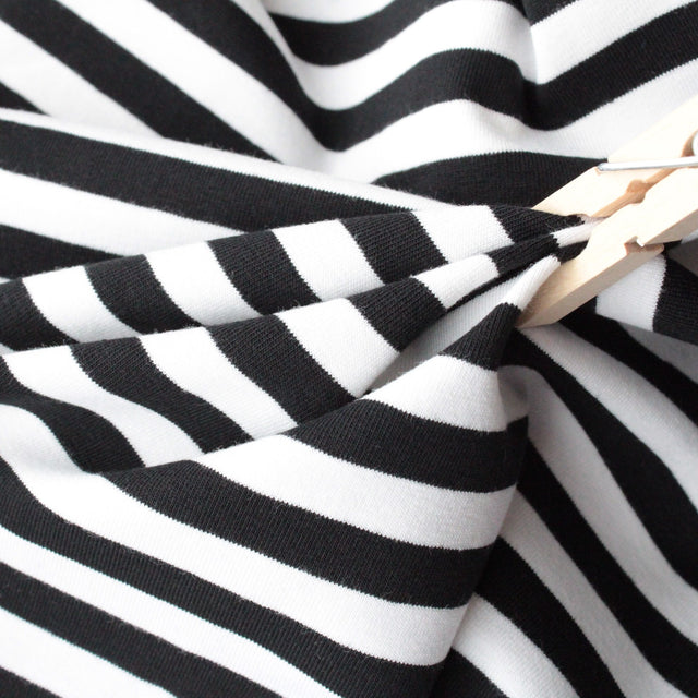 Cotton Jersey Yarn Dyed Stripe - Black