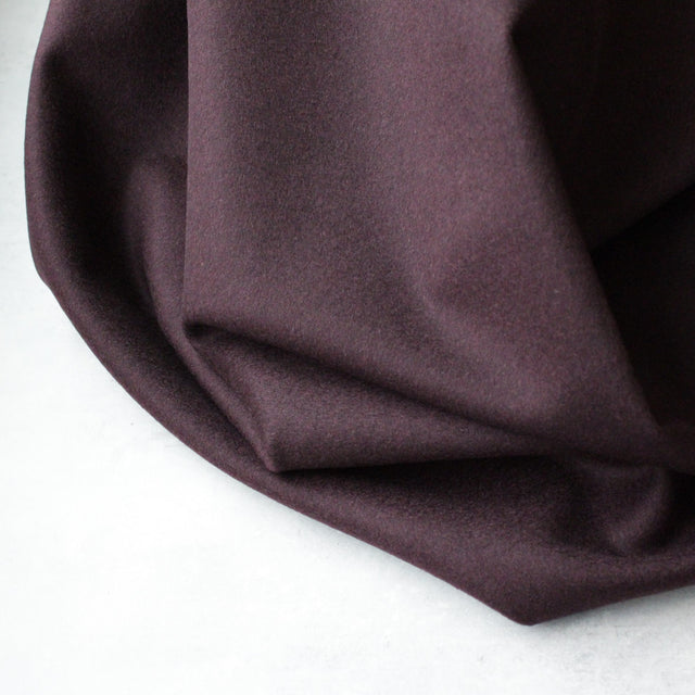 100% Wool Coating - Eggplant