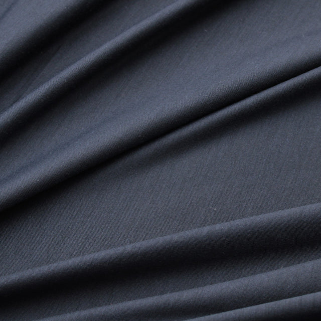 Merino + Tencel Blend Wool Stretch Jersey - Navy