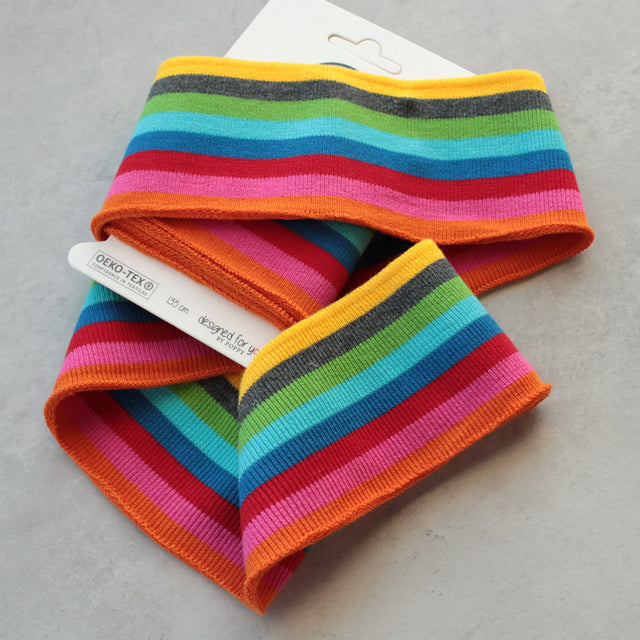 Cotton Ribbing Cuffs - Multi Large Stripe