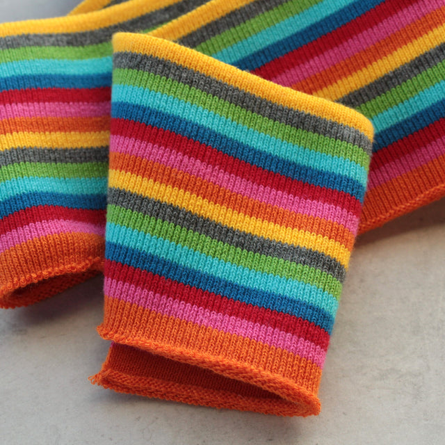 Cotton Ribbing Cuffs - Multi Small Stripe