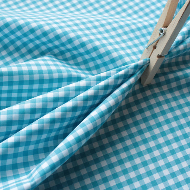 Luxe 2 Ply 100's Italian Cotton Shirting - Ocean Small Gingham