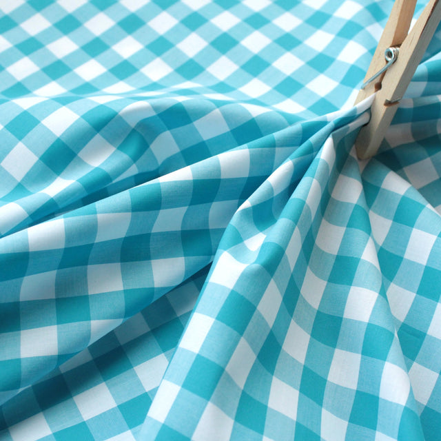 Luxe 2 Ply 100's Italian Cotton Shirting - Ocean Large Gingham