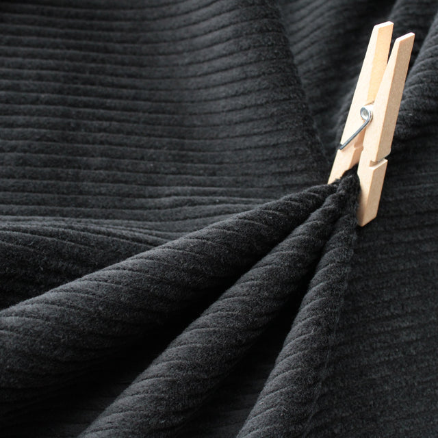 Washed 4.5 Wale Chunky Cord - Black
