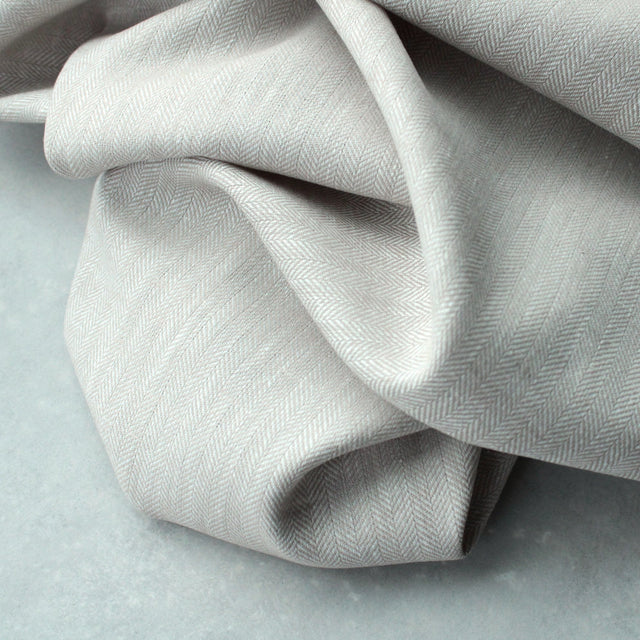Yarn Dyed Linen + Cotton Blend - Oat Herringbone