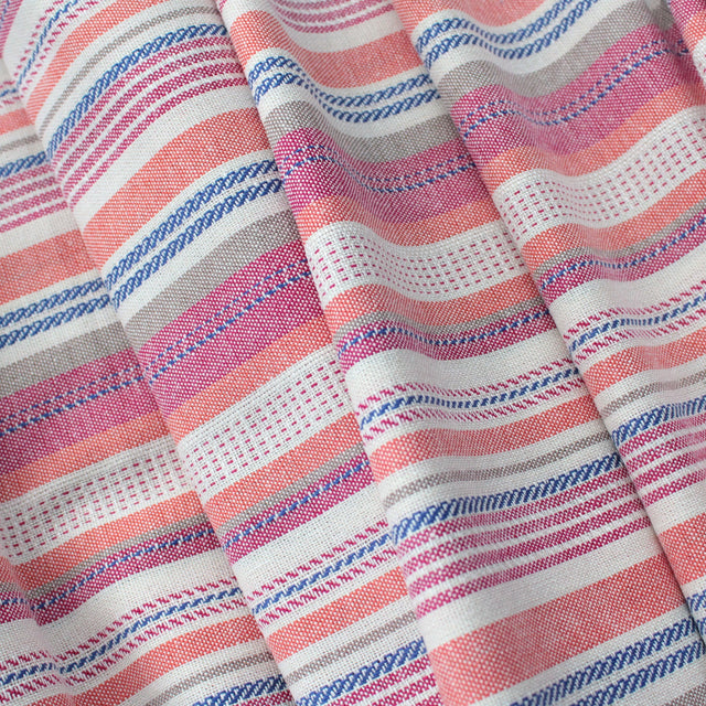 Yarn Dyed Linen + Viscose Blend - Multistripe