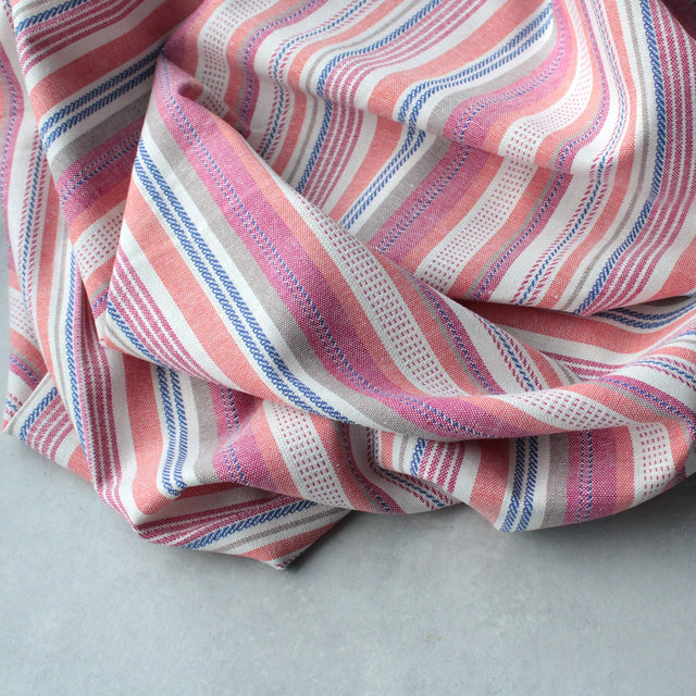 Yarn Dyed Linen + Viscose Blend - Multistripe
